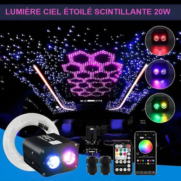 Akozon Plafonnier de voiture Lumière du Ciel Étoilé Intérieure de Toit